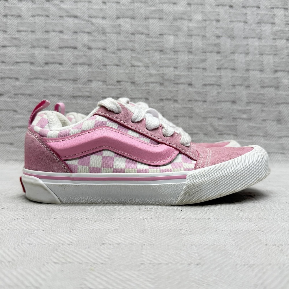 Vans‎ Old Skool Shoes Unisex Kids Size 2.5 Pink Checkerboard Low Top Sneakers